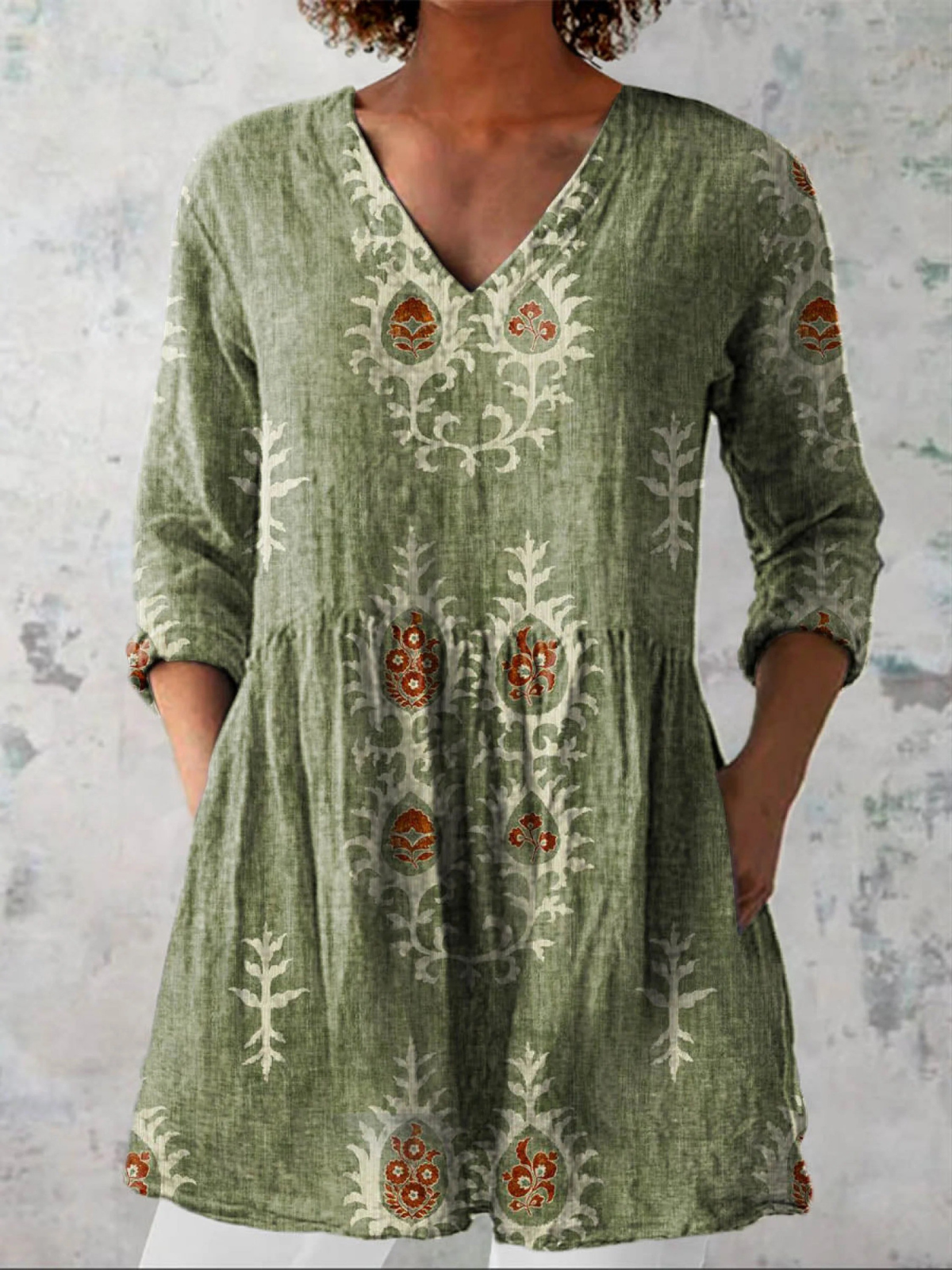 Elise | Blusa elegante de escote en V largo