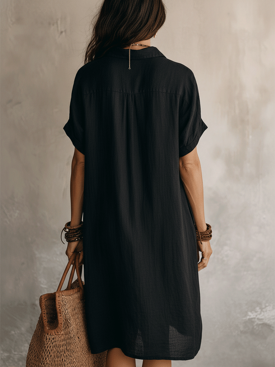 Vestido midi de lino boho moderno | Estilo diario sin esfuerzo