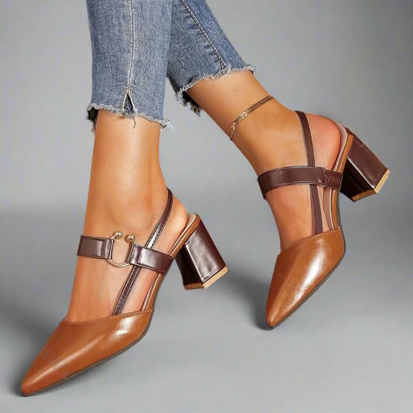 Henley | Elegantes zapatos de tacón destalonados de cuero