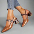 Henley | Elegantes zapatos de tacón destalonados de cuero