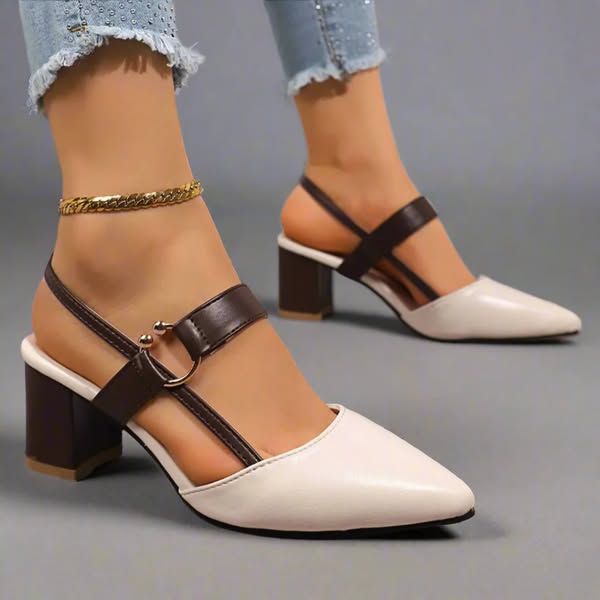 Henley | Elegantes zapatos de tacón destalonados de cuero