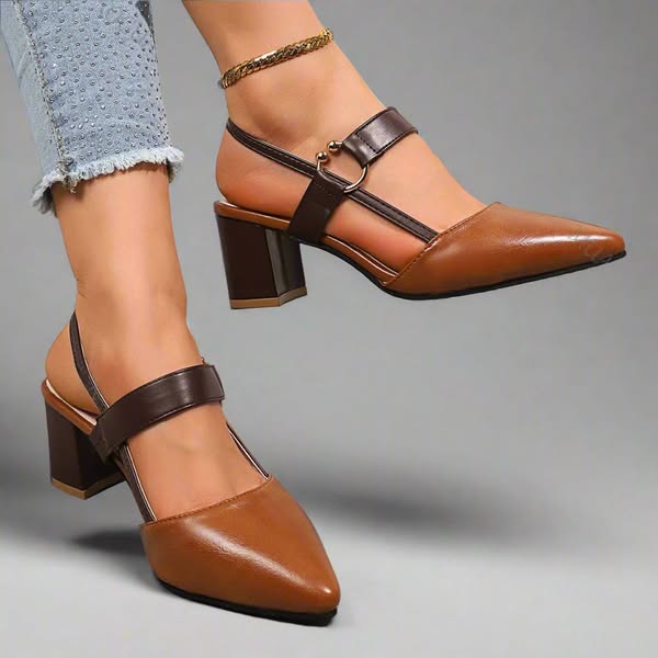 Henley | Elegantes zapatos de tacón destalonados de cuero