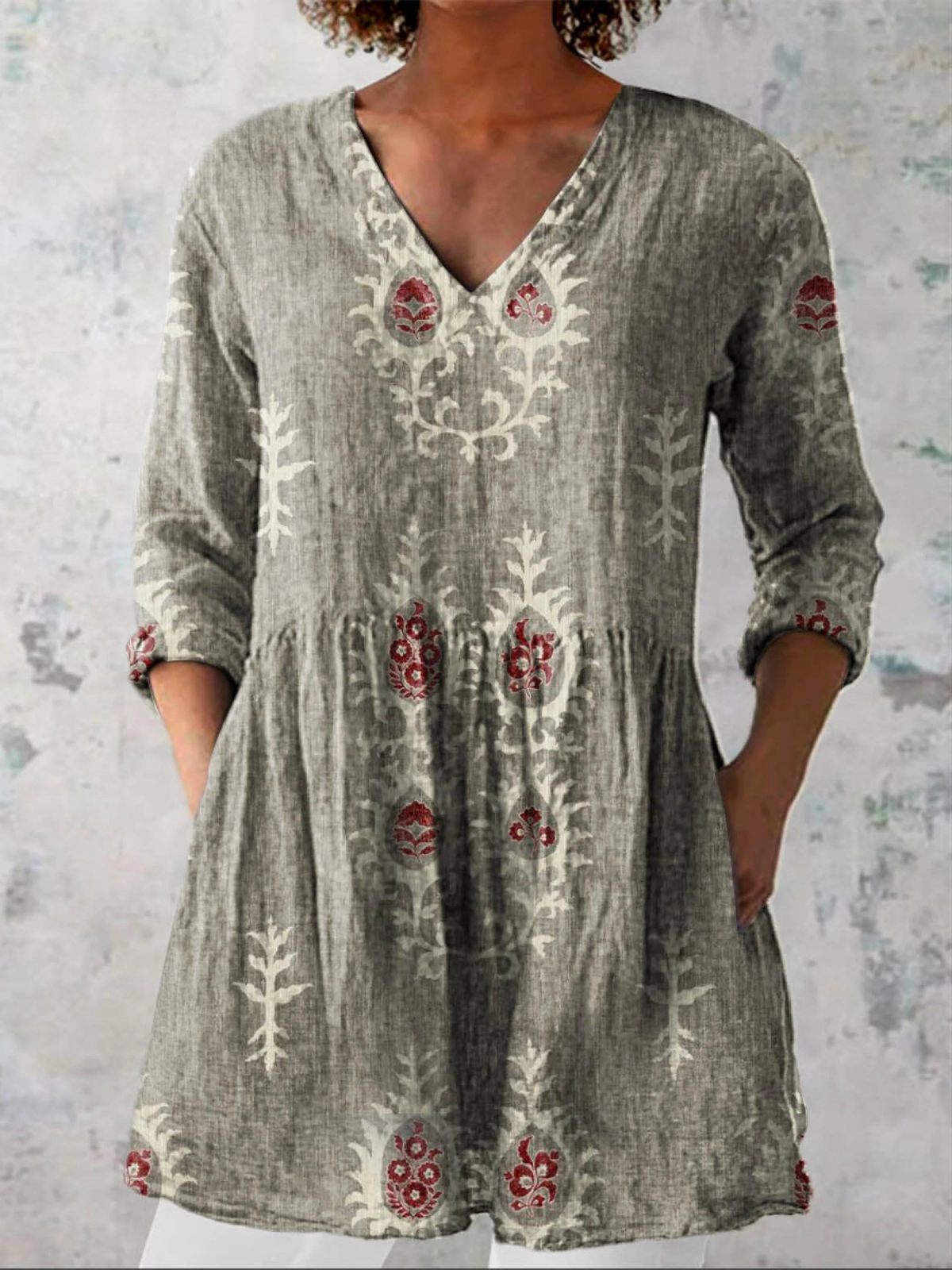 Elise | Blusa elegante de escote en V largo