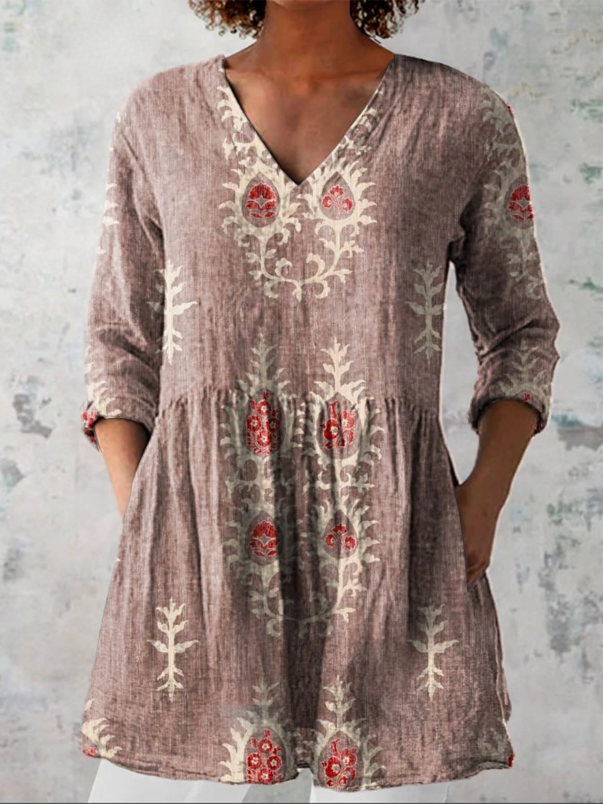 Elise | Blusa elegante de escote en V largo