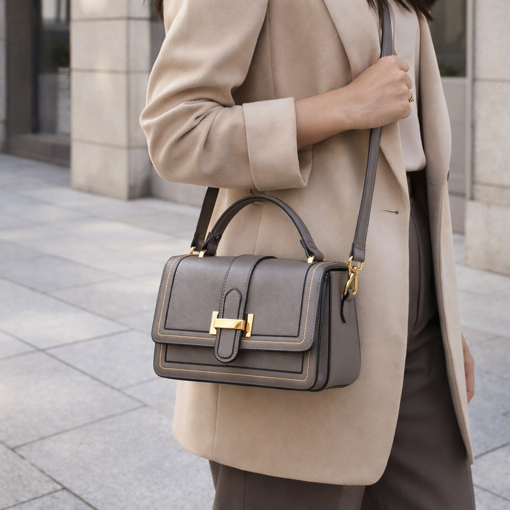 Luna Paris – Bolso de mano elegante de cuero
