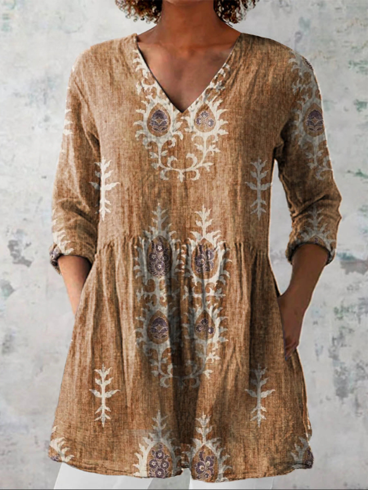 Elise | Blusa elegante de escote en V largo