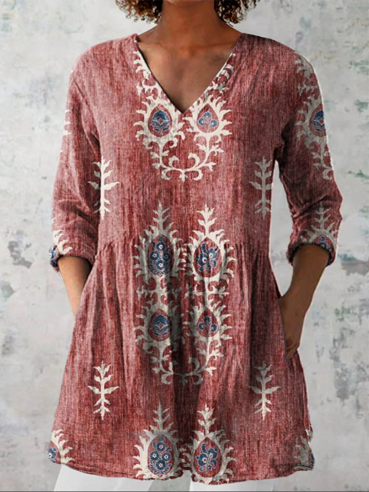 Elise | Blusa elegante de escote en V largo