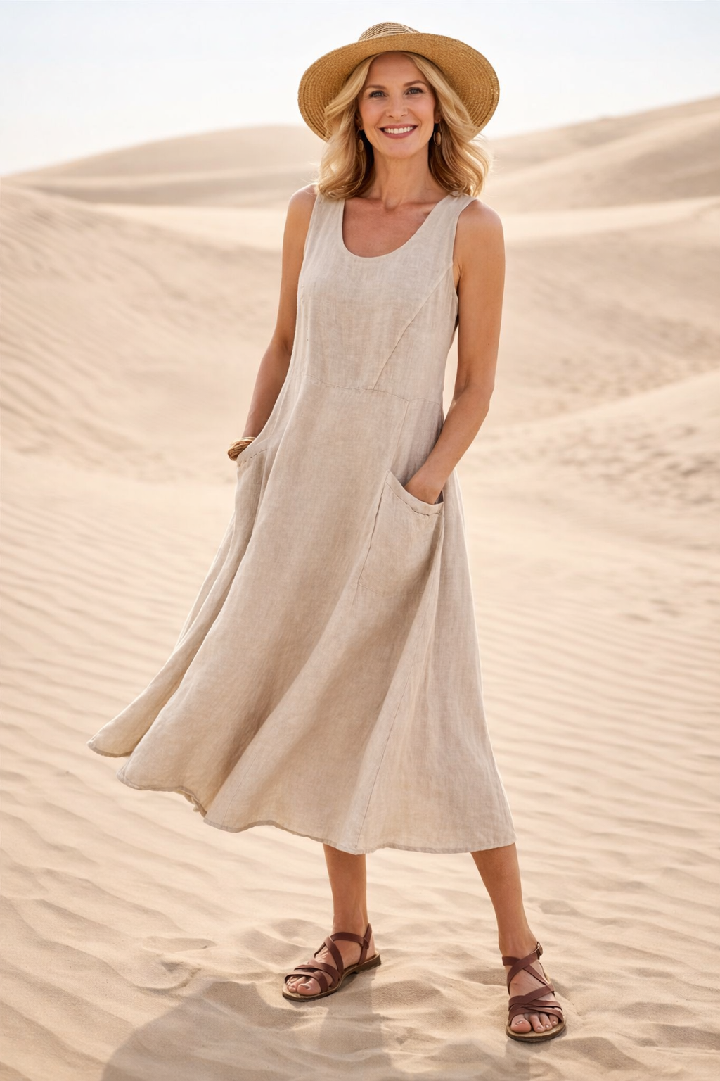 LUNA | Vestido midi elegante y cómodo de corte evasé