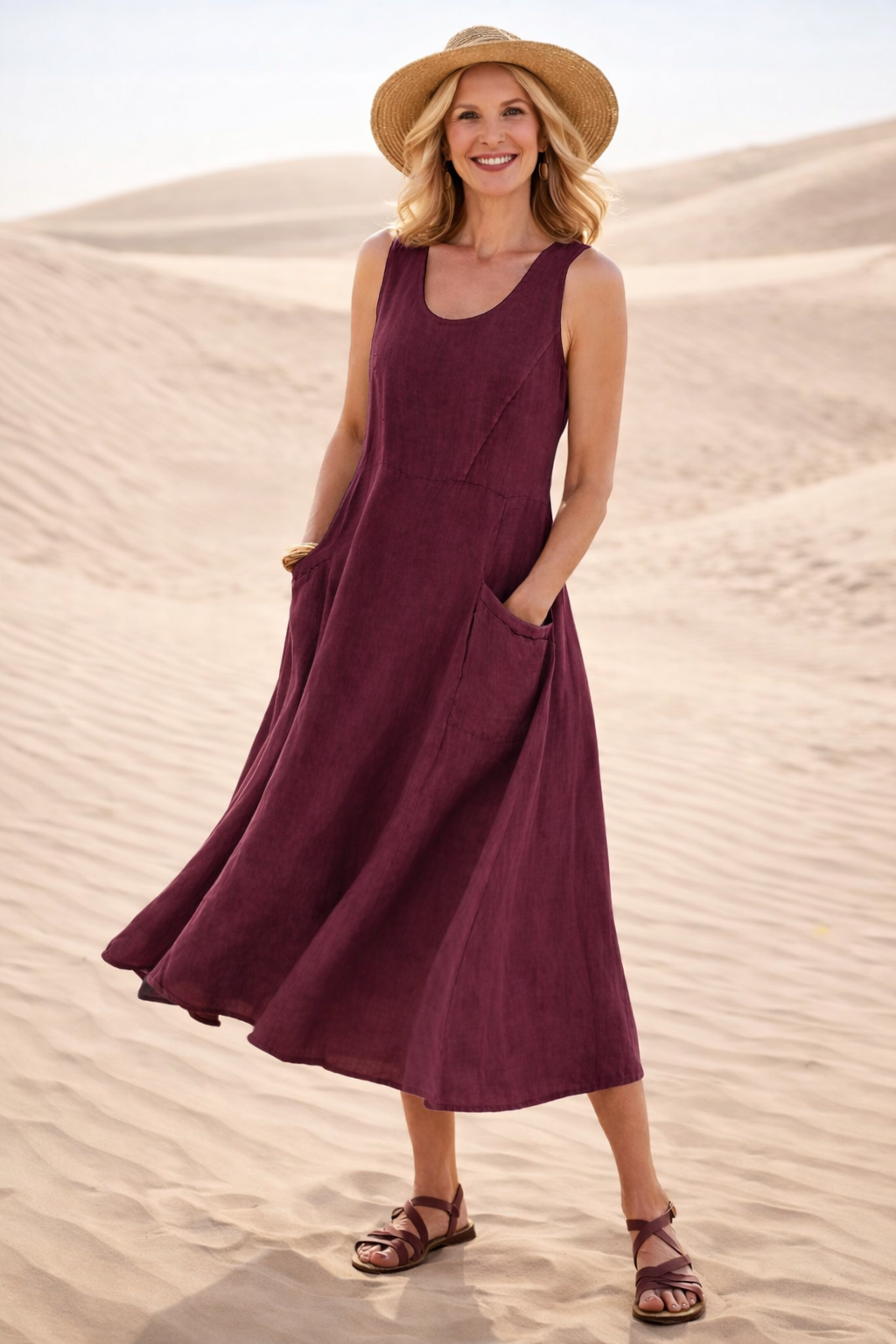 LUNA | Vestido midi elegante y cómodo de corte evasé