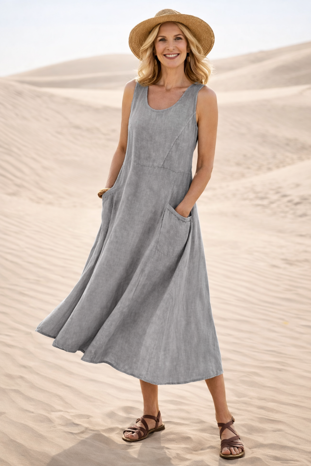 LUNA | Vestido midi elegante y cómodo de corte evasé