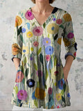 Louise | Blusa elegante de corte largo con escote en V