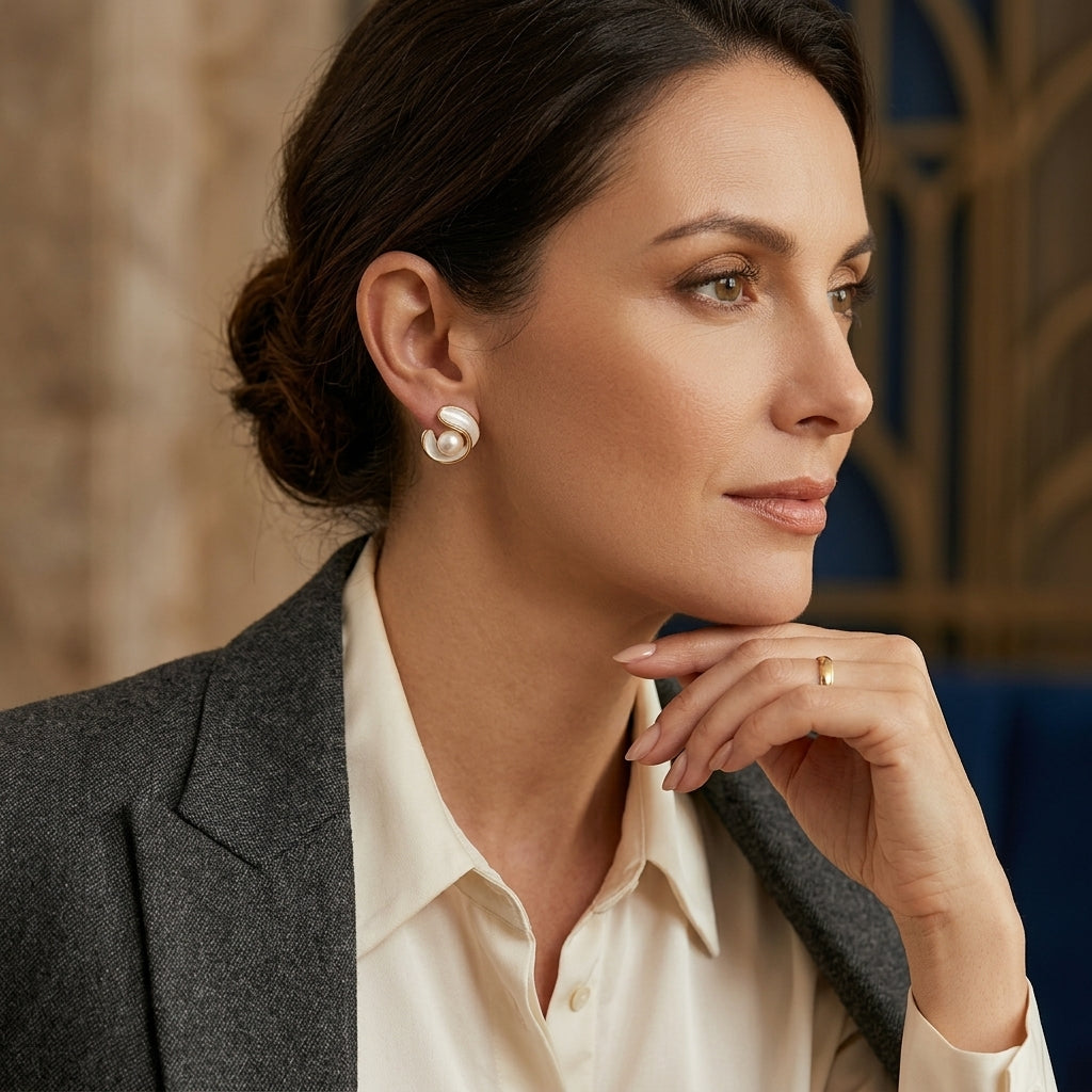 Pendientes colgantes de oro con ópalos y perlas – Joyería llamativa, elegante y atemporal