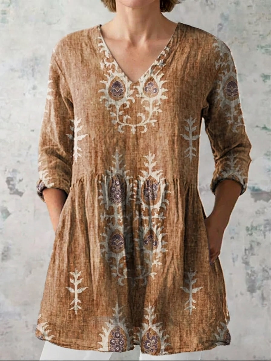Elise | Blusa elegante de escote en V largo
