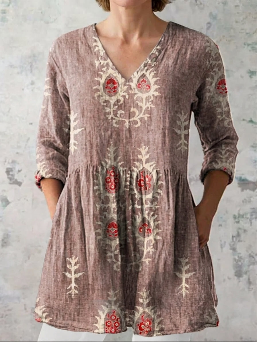 Elise | Blusa elegante de escote en V largo