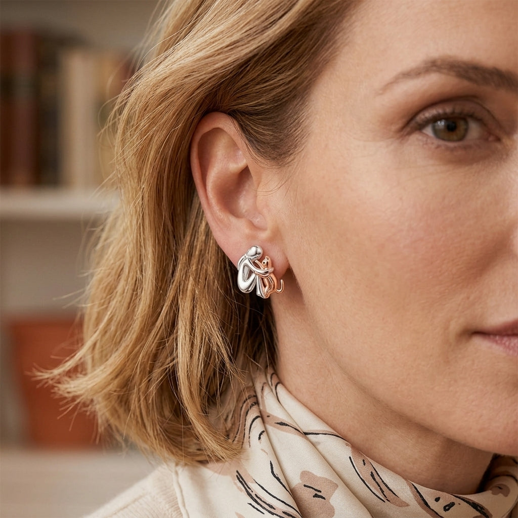AVELIEN | Elegantes aretes con iconos de gato