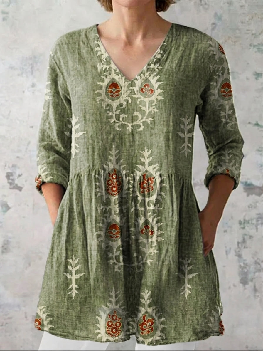 Elise | Blusa elegante de escote en V largo