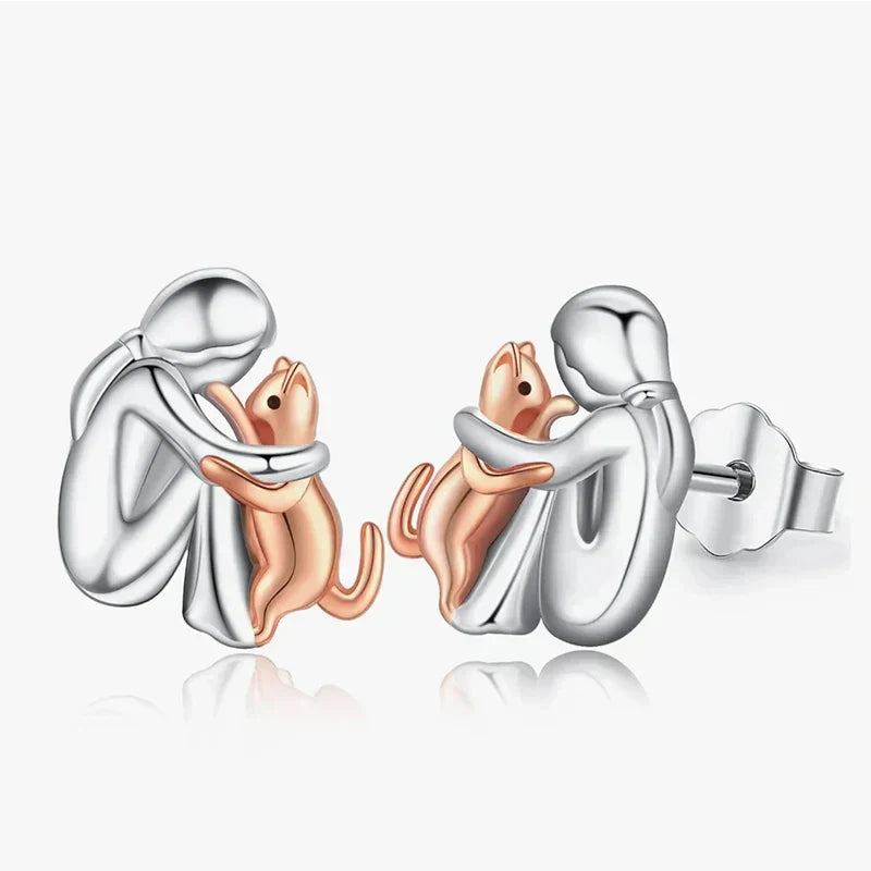 AVELIEN | Elegantes aretes con iconos de gato