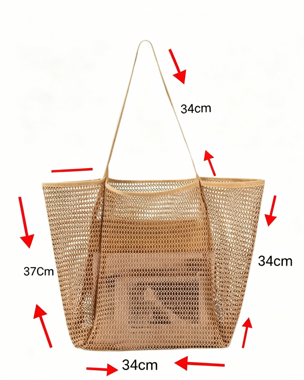 Bolso tote bohemio de malla y gran capacidad para la playa: amplio, elegante y perfecto para aventuras de verano