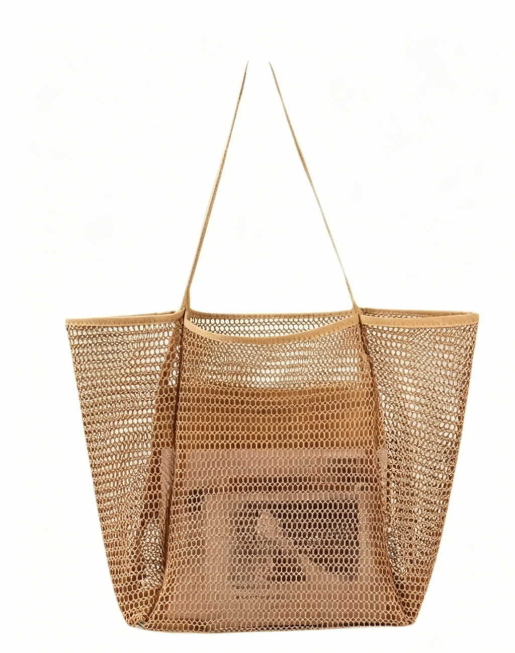 Bolso tote bohemio de malla y gran capacidad para la playa: amplio, elegante y perfecto para aventuras de verano