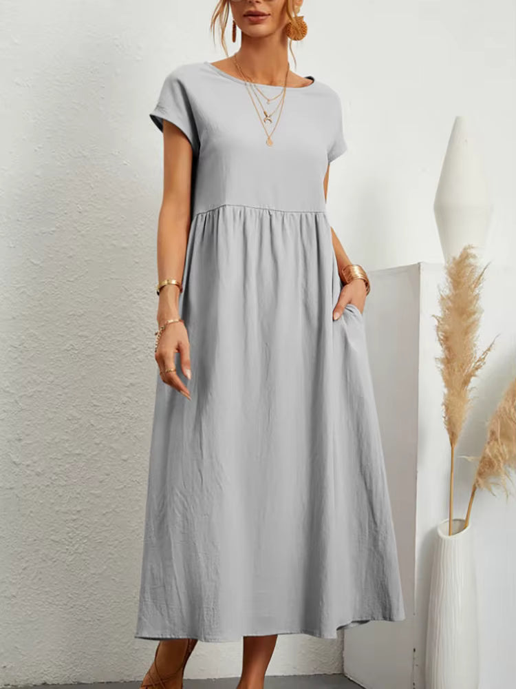 Gabrielle™ — Vestido midi fluido de elegancia atemporal