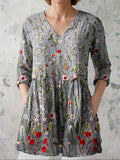 Amelie - Blusa elegante de escote en V largo para una silueta estilizada y favorecedora
