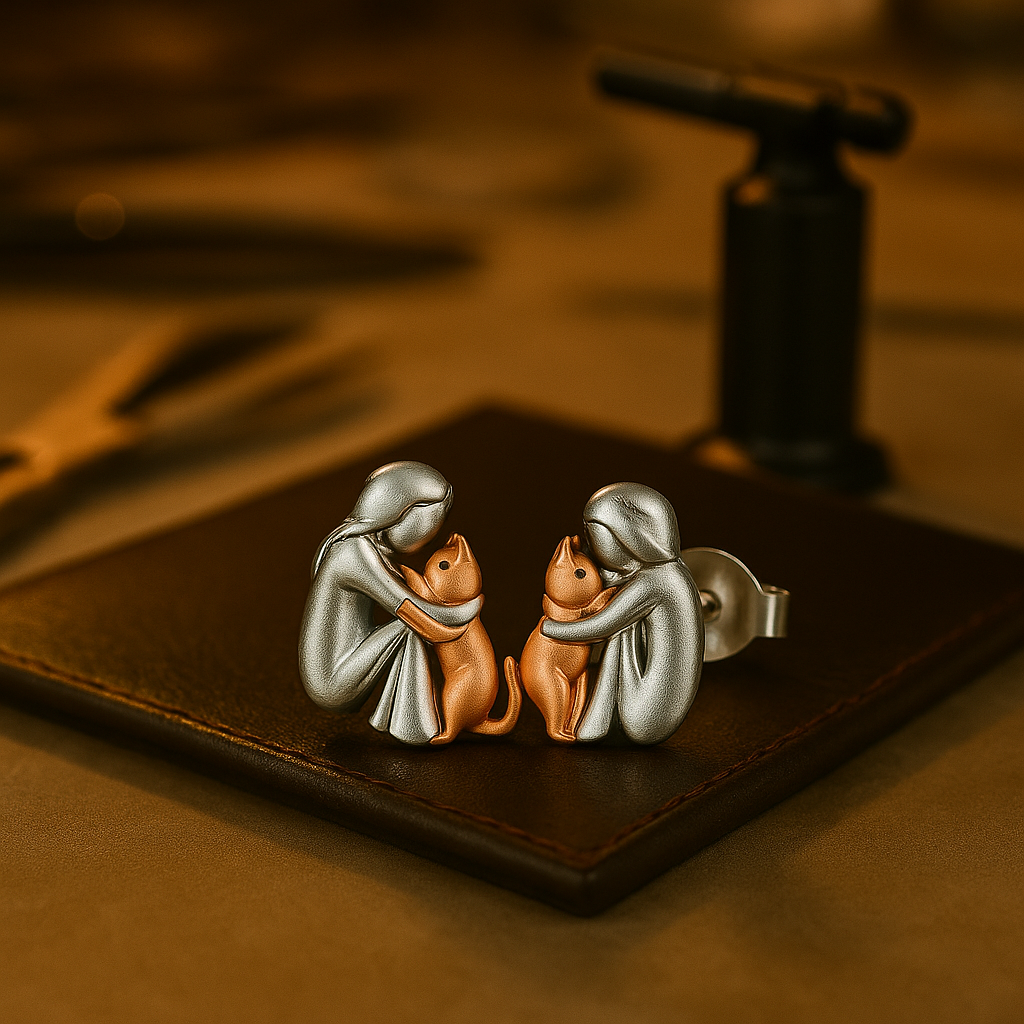 AVELIEN | Elegantes aretes con iconos de gato