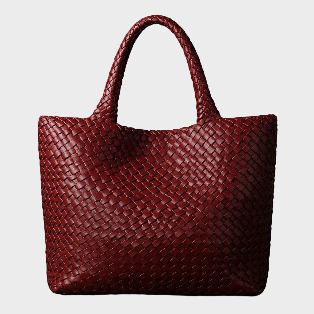 Bolso tote de cuero vegano tejido a mano Lana Luxe