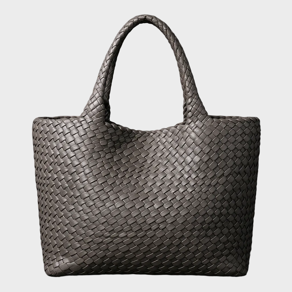 Bolso tote de cuero vegano tejido a mano Lana Luxe