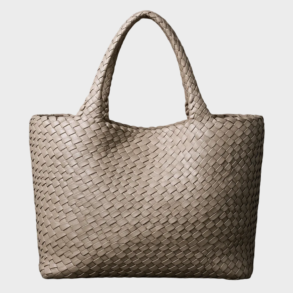 Bolso tote de cuero vegano tejido a mano Lana Luxe