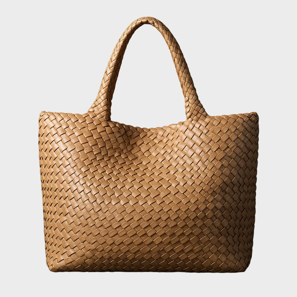 Bolso tote de cuero vegano tejido a mano Lana Luxe