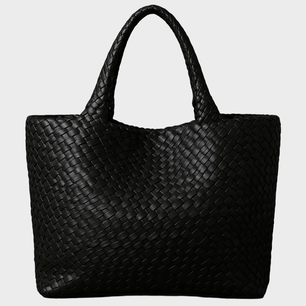 Bolso tote de cuero vegano tejido a mano Lana Luxe